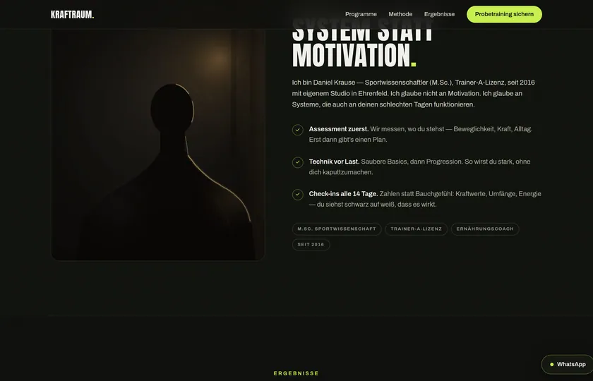 Kraftraum — Live-Site öffnen